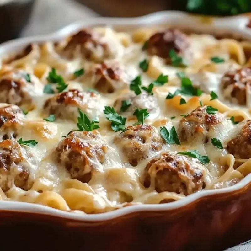 One-Pan Creamy Swedish Meatball Noodle Bake – A Simple & Delicious Meal! (1)