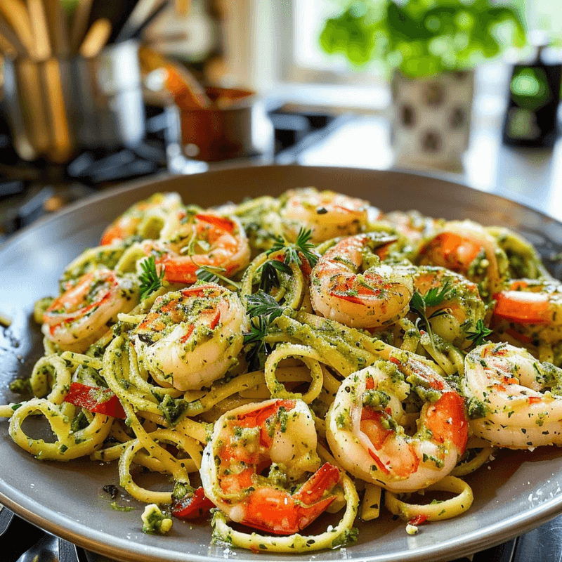 Shrimp Pesto Pasta