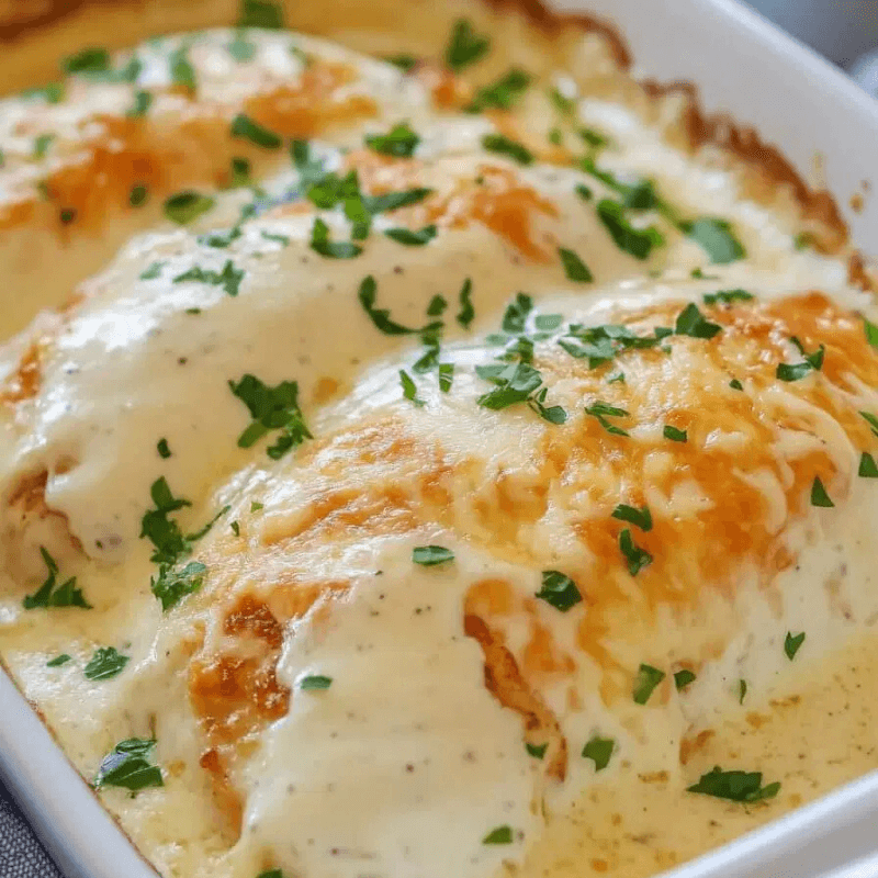 Smothered chicken with cream of chicken sauce