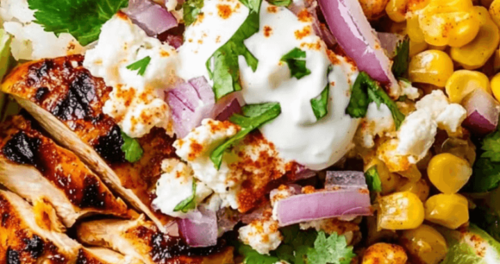Street Corn Chicken Rice Bowls