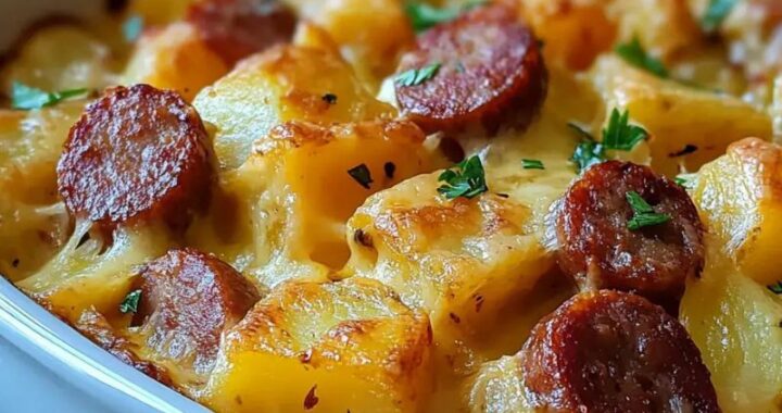 The Best Kielbasa Sausage Cheesy Potato Casserole Recipe Ever! (2)