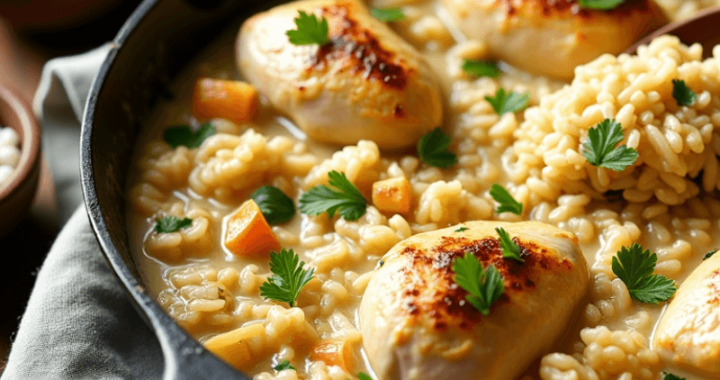 smothered chicken and rice