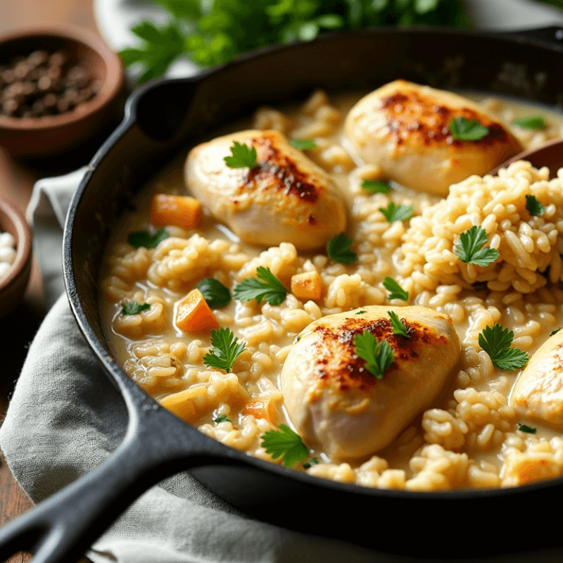 smothered chicken and rice