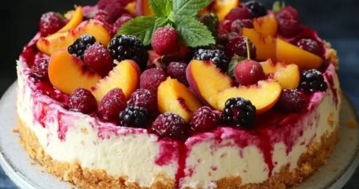 _Cheesecake with Fresh Peaches & Berries – A Delicious Summer Dessert Recipe (3)