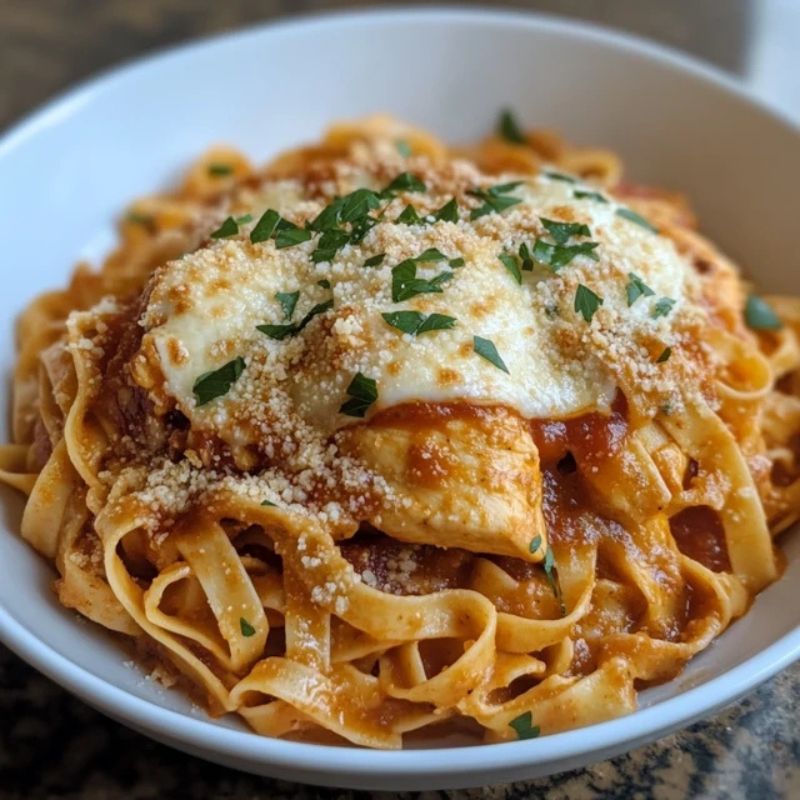 Easy Chicken Parmesan Pasta Bake for Family Dinners (1)