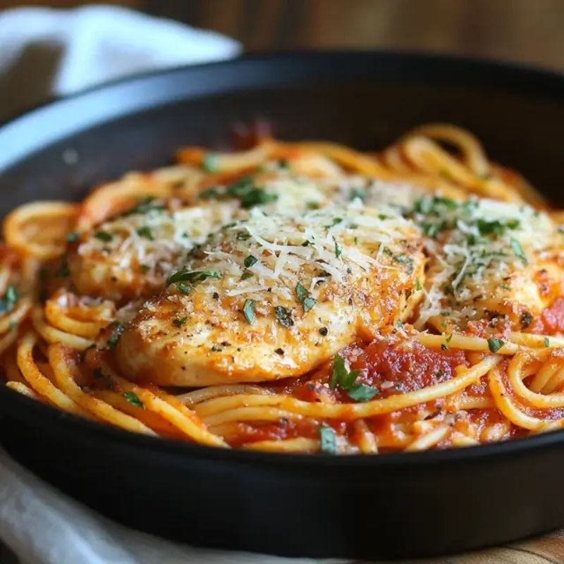 Easy Chicken Parmesan Pasta Bake for Family Dinners (3)