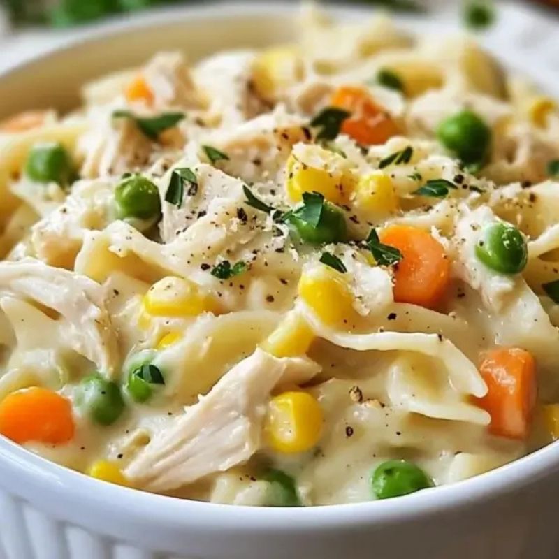 Easy Chicken Pot Pie Pasta Recipe – Comfort Food in One Pot (4)