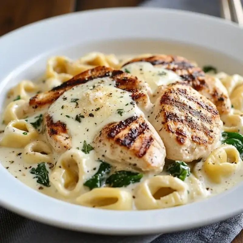 Easy Tortellini Alfredo with Grilled Chicken – Creamy, Quick & Delicious Dinner Idea (2)