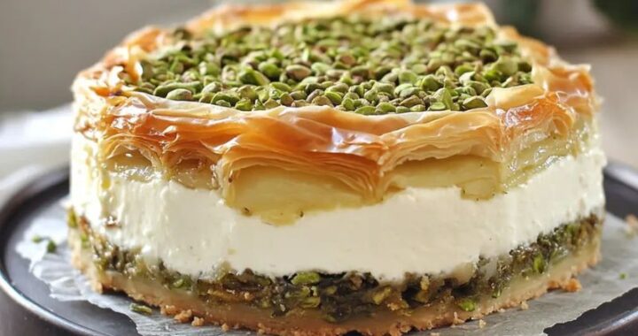 Honey Pistachio Baklava Cheesecake – A Decadent Middle Eastern-Inspired Dessert (1)