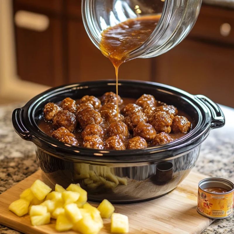 How to Make Barbecue Meatballs with Pineapple – Quick & Tasty (2)
