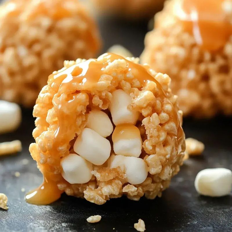 Irresistible Caramel Marshmallow Rice Krispie Balls – Sweet & Crunchy! (1)