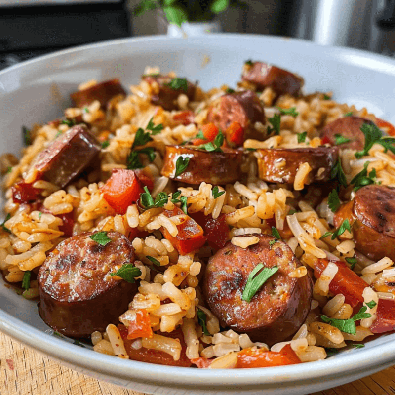 One Pot Smoked Sausage and Rice