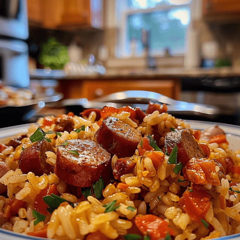 One Pot Smoked Sausage and Rice