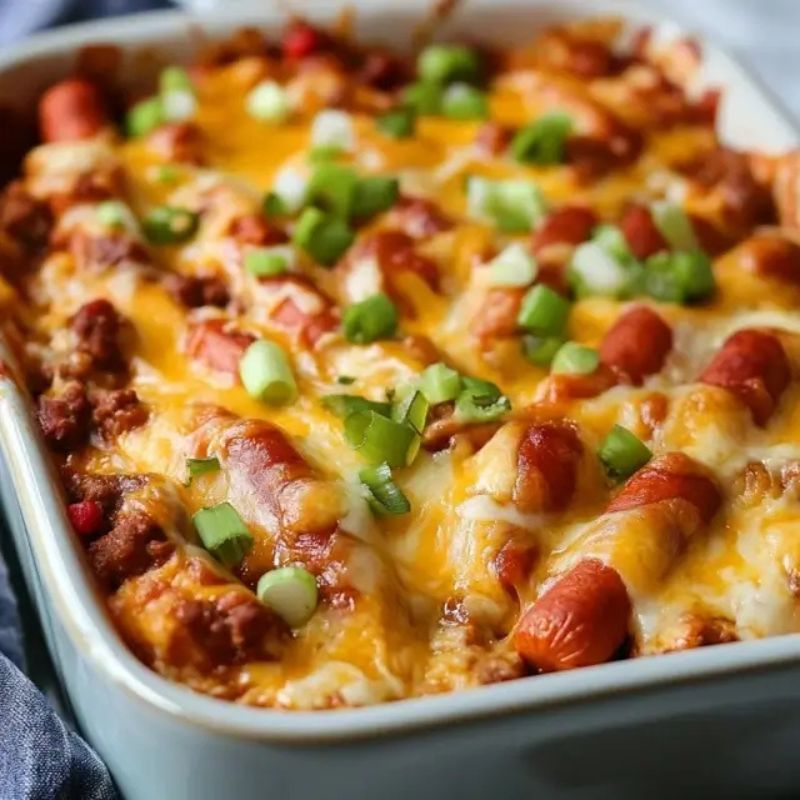 The Best Baked Chili Cheese Dog Casserole for Potlucks, Game Days, and Busy Dinners (1)