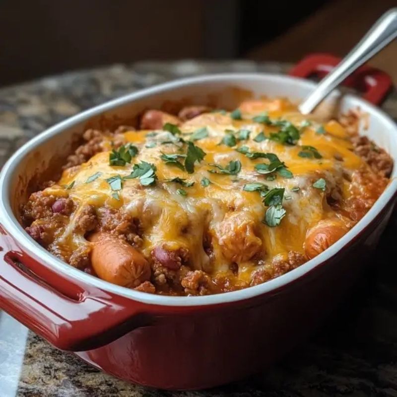 The Best Baked Chili Cheese Dog Casserole for Potlucks, Game Days, and Busy Dinners (2)