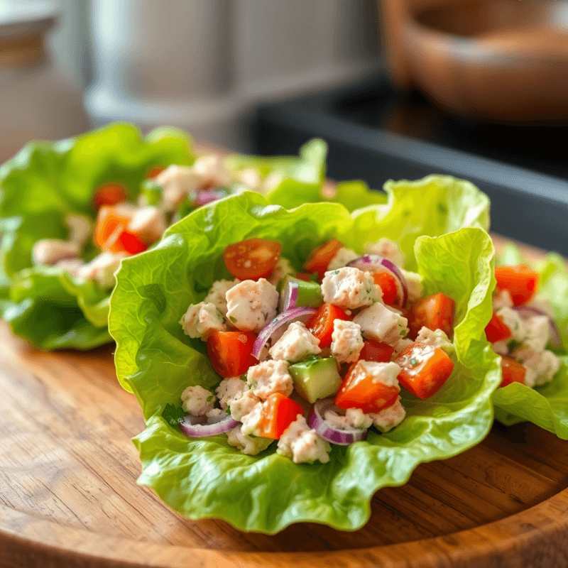 Healthy and low-carb Avocado Tuna Salad Lettuce Wraps for any day