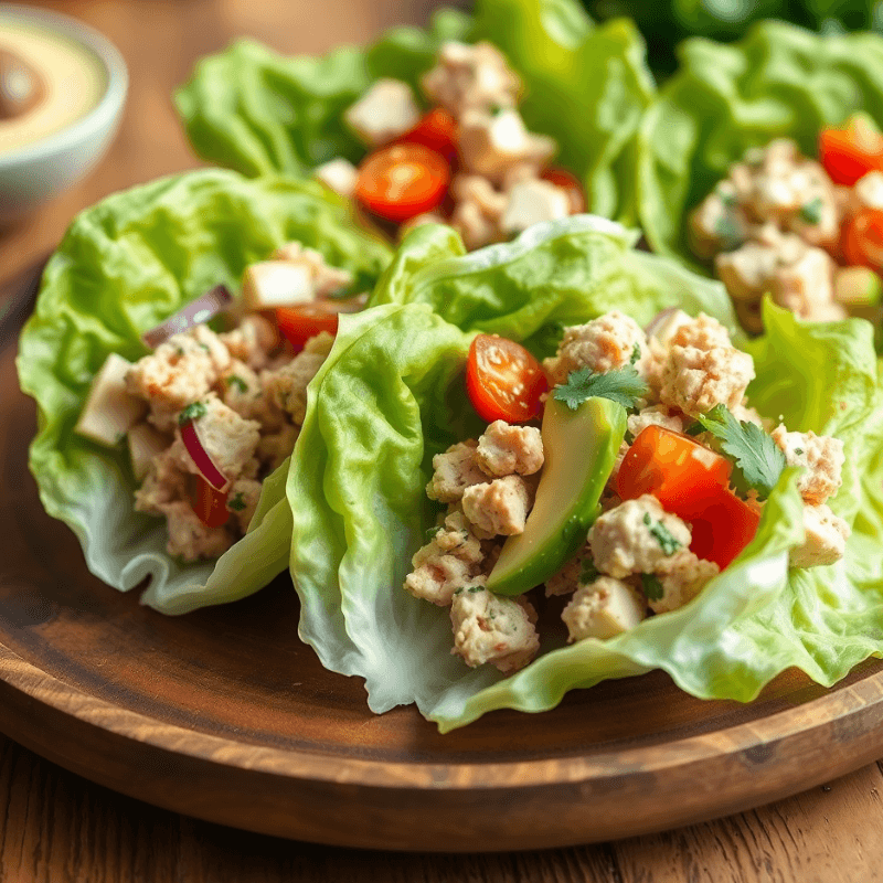 Avocado Tuna Salad Lettuce Wraps – creamy, crunchy, and delicious.