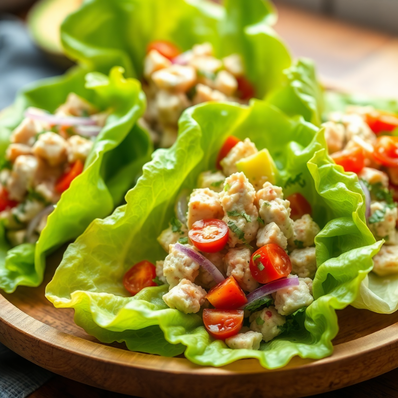 Fresh and easy Avocado Tuna Salad Lettuce Wraps – perfect for lunch!