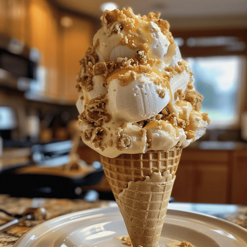 Creamy, crunchy Banana Pudding Cheesecake Cones!