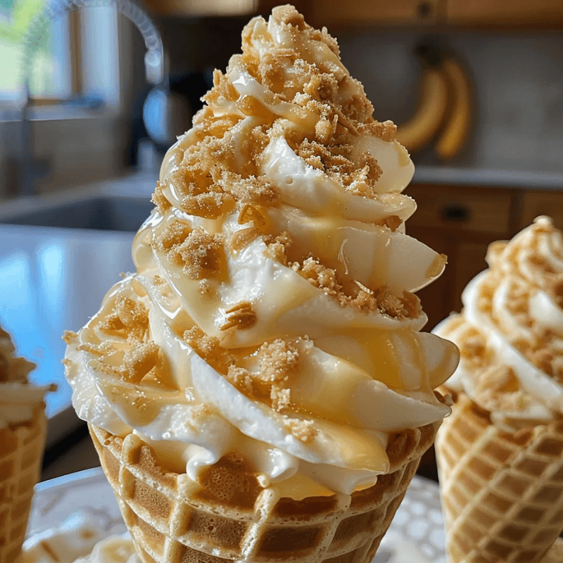 These Banana Pudding Cheesecake Cones are next-level dessert!