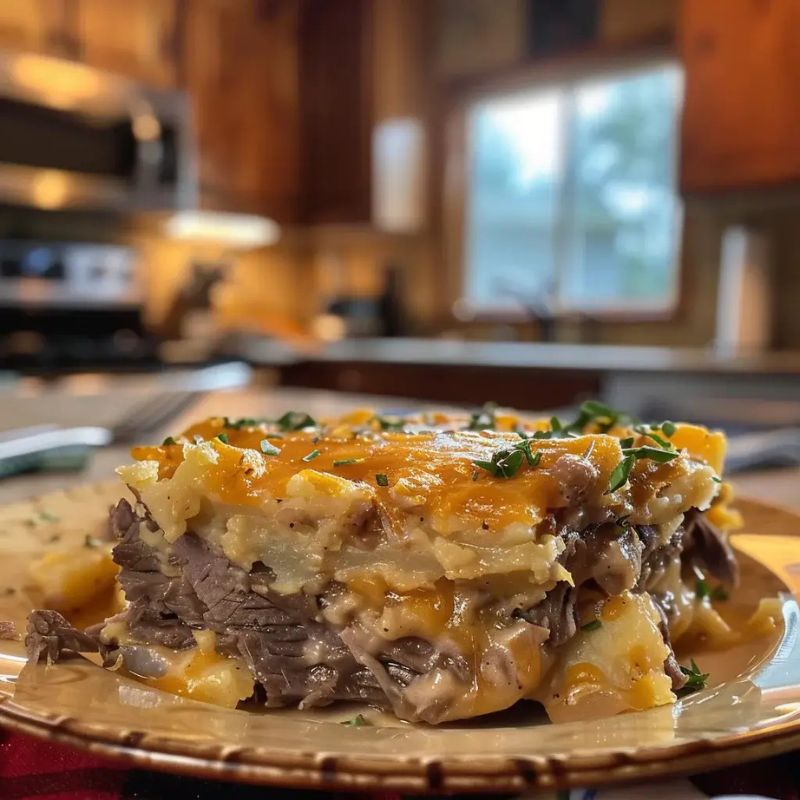 Easy Steak and Cheddar Potato Casserole Recipe for Weeknight Dinners (2)