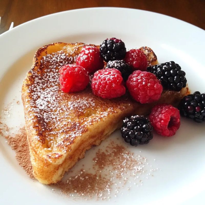 Healthy Cinnamon Berry French Toast with Fresh Mixed Berries (1)