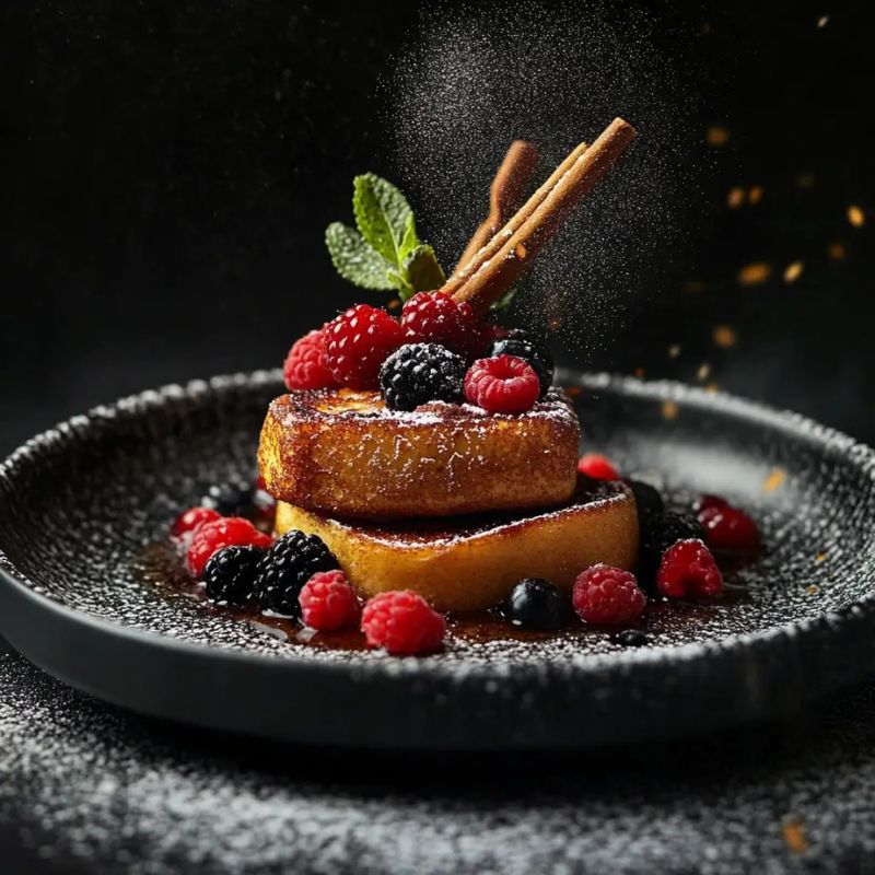 Healthy Cinnamon Berry French Toast with Fresh Mixed Berries (3)