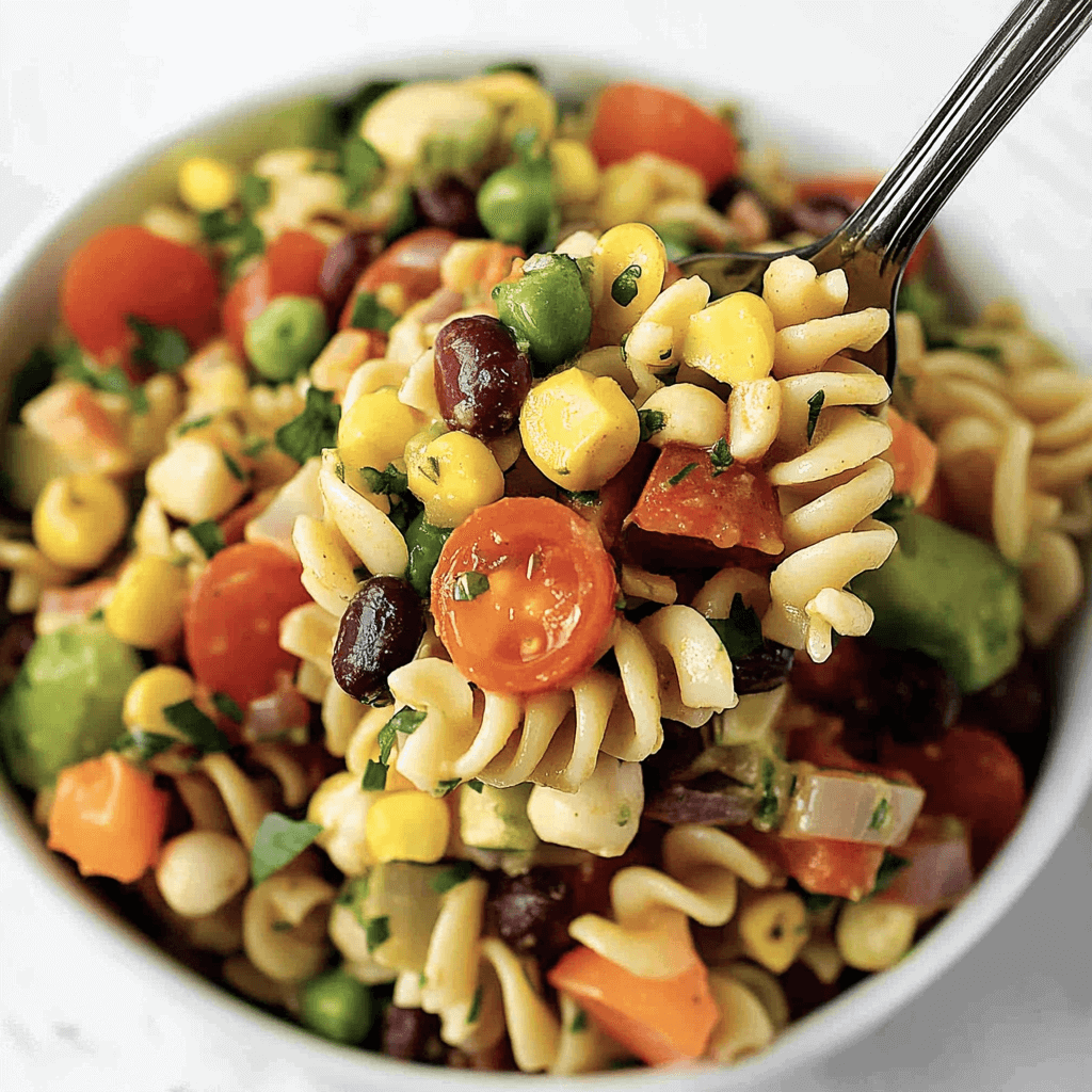 🤠 Kickin’ flavors in every bite – Cowboy Caviar Pasta Salad!