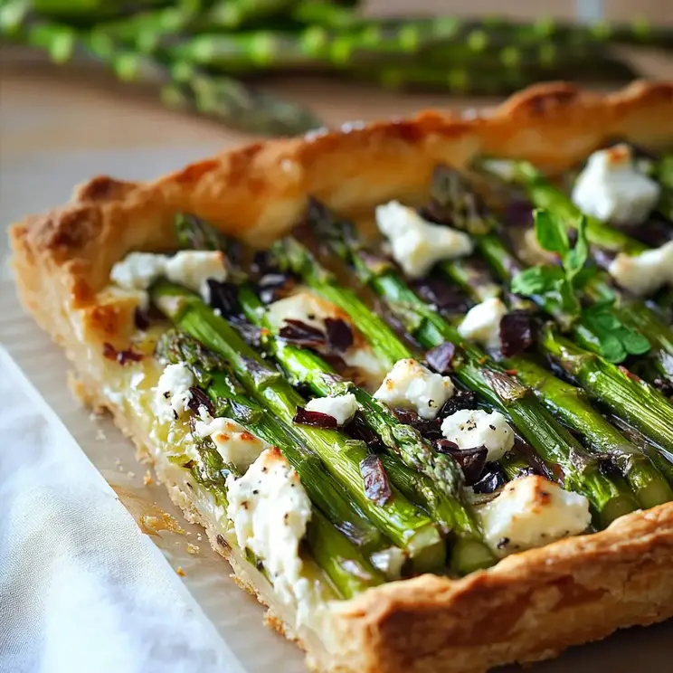 Simple elegance: asparagus and goat cheese tart magic!
