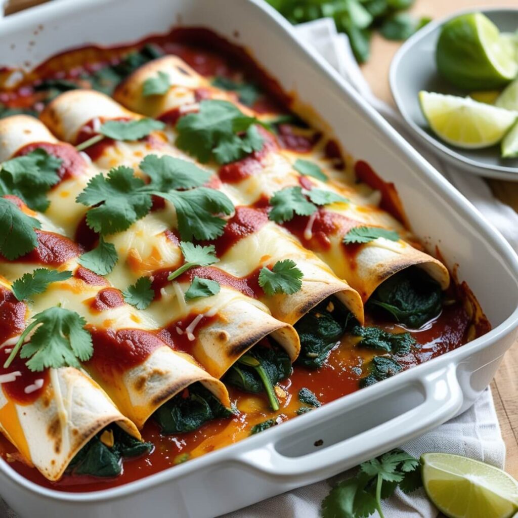 Meatless Monday just got better with Spinach Enchiladas!