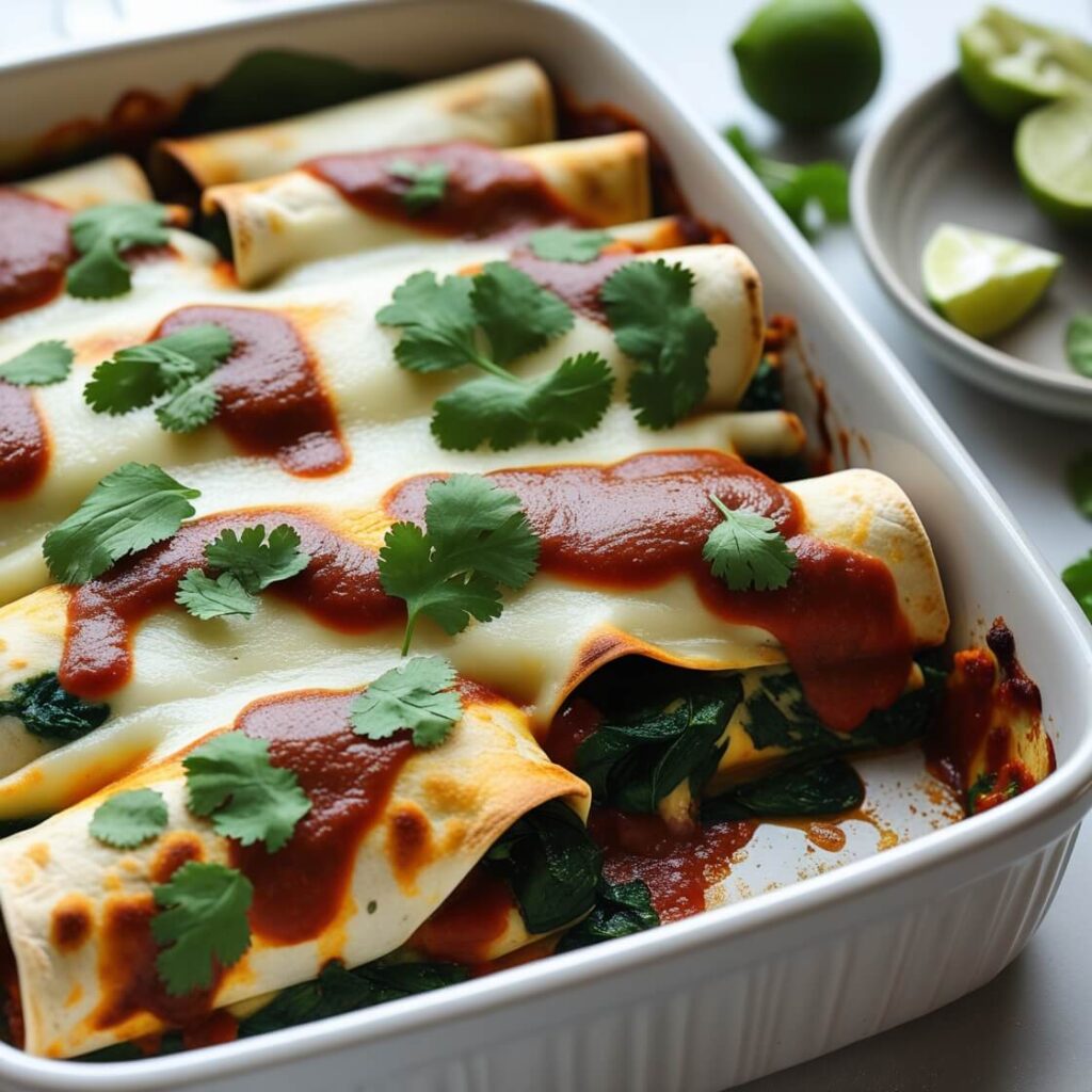 Vegetarian Spinach Enchiladas – Flavor-packed and meatless!