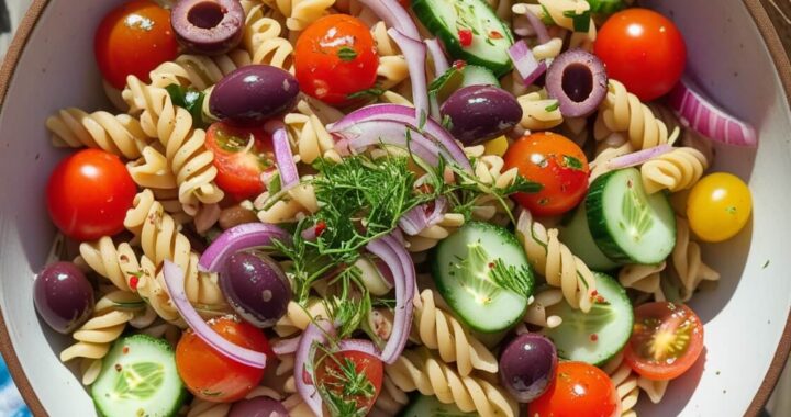 This Healthy Summer Pasta Salad is perfect for picnics!