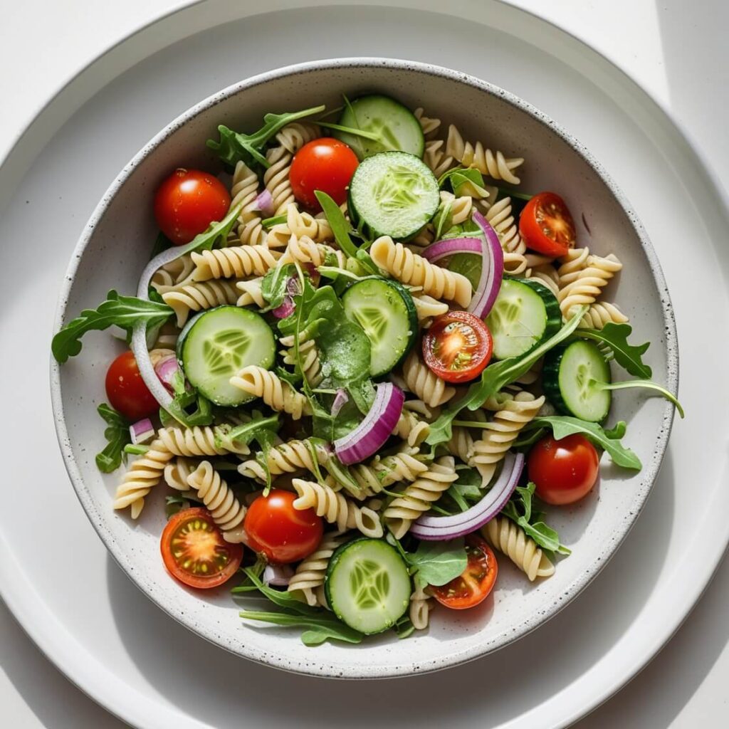 Flavor-packed and light – Low Calorie Pasta Salad done right! 
