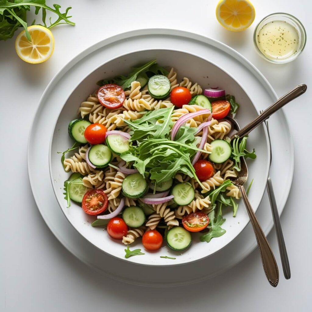 Guilt-free goodness in this Low Calorie Pasta Salad!