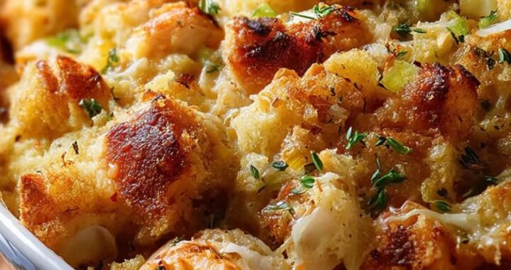 Quick & Easy Cheesy Chicken Stuffing Bake for Family Dinners (1)