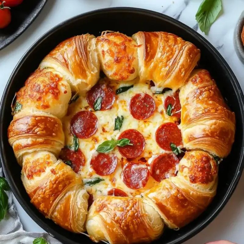 Quick Mozzarella Pepperoni Croissant Rolls for Game Day or Snacks