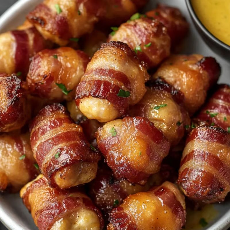 The Best Bacon-Wrapped Chicken Bites with Sweet and Spicy Glaze (1)