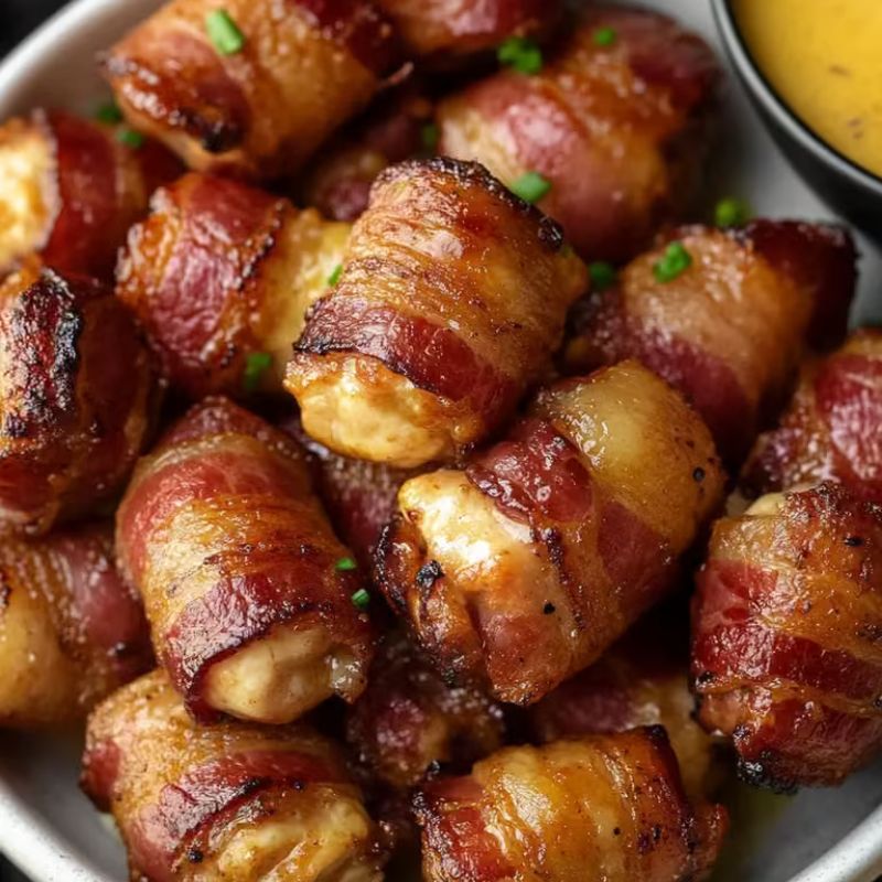 The Best Bacon-Wrapped Chicken Bites with Sweet and Spicy Glaze (2)