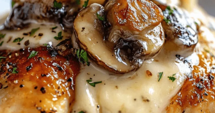 Cheesy Garlic Butter Mushroom Stuffed Chicken – So juicy!