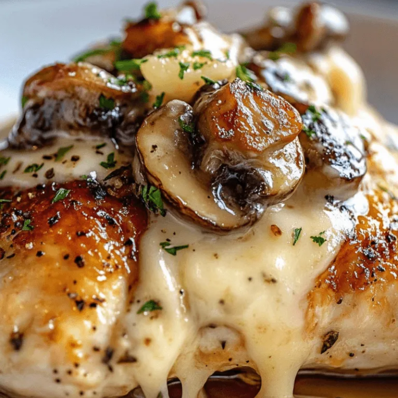 Cheesy Garlic Butter Mushroom Stuffed Chicken – So juicy!