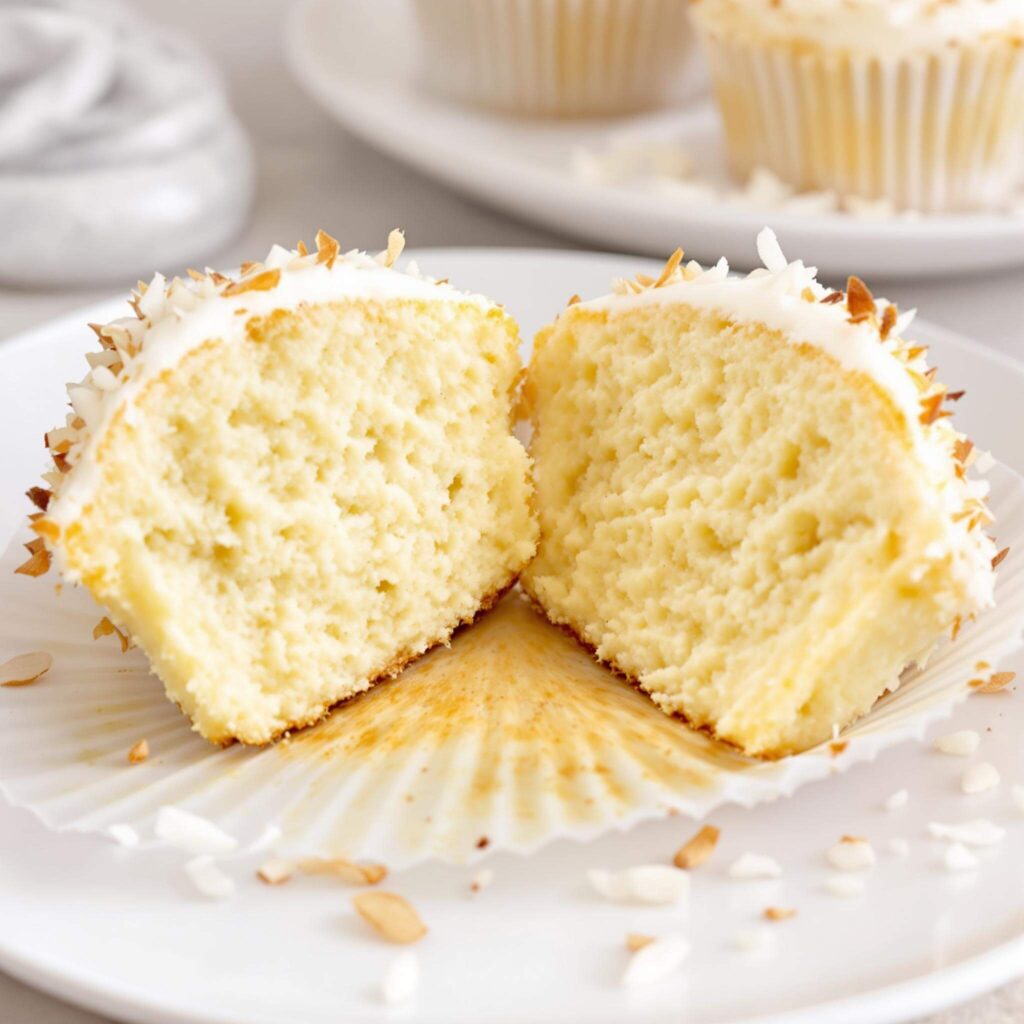 Bite into tropical flavor with these vegan coconut cupcakes.