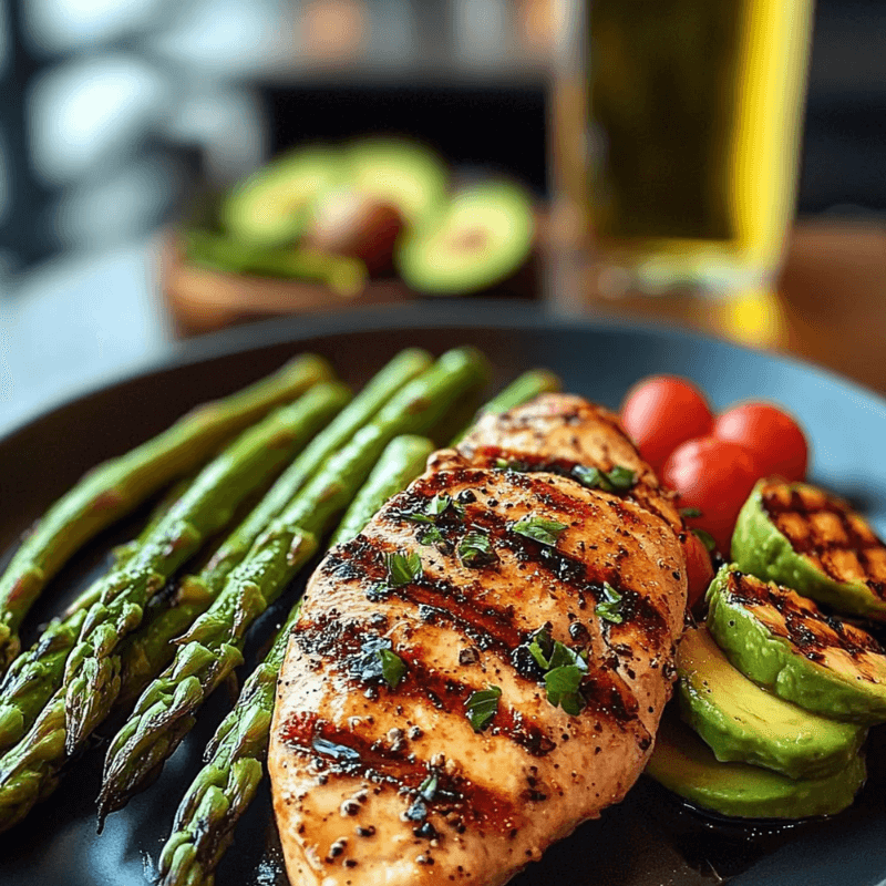 This Grilled Chicken with Asparagus is dinner goals!