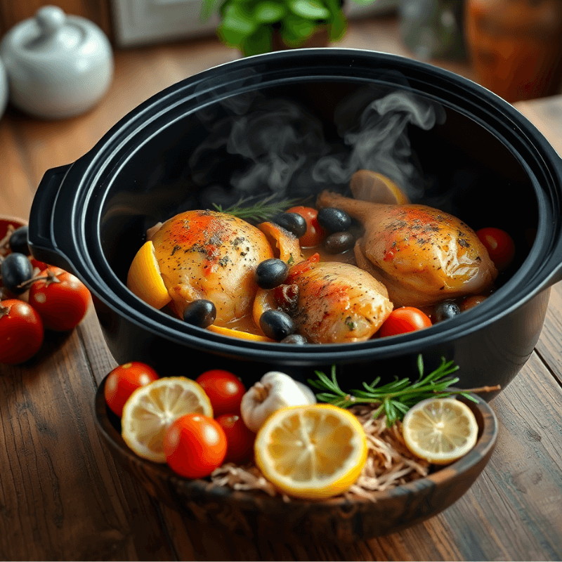 Slow cooker Mediterranean chicken – juicy, flavorful, and easy to make!