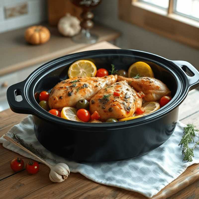 Serve up slow cooker Mediterranean chicken for a hearty dinner.