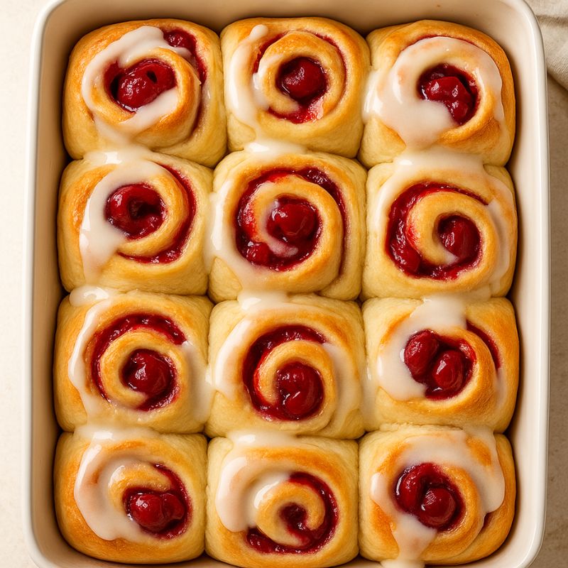Cherry Sweet Rolls Recipe – Easy & Gooey Breakfast Delight (2)