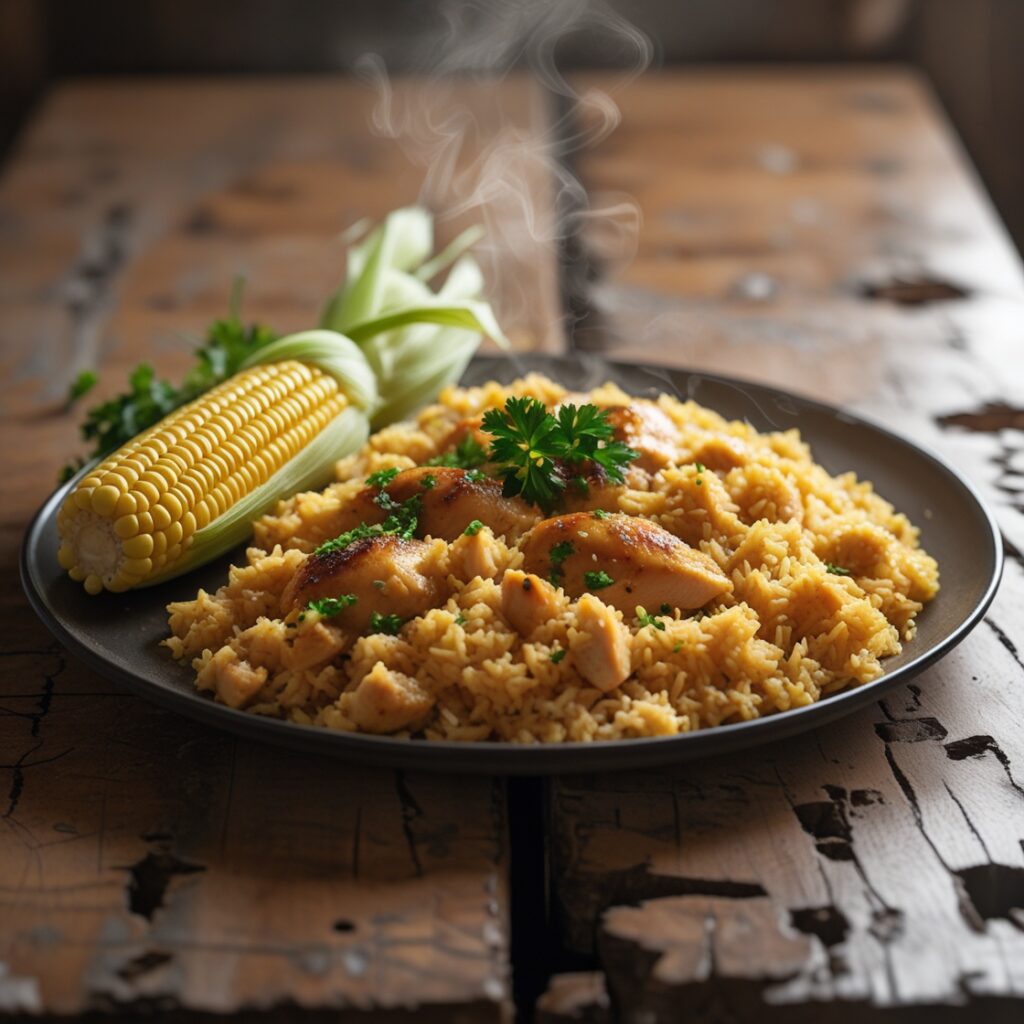 Try this comforting chicken rice corn recipe for a quick weekday meal!