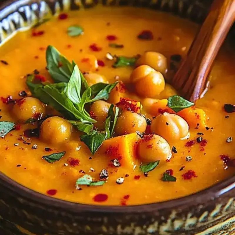 Moroccan Sweet Potato Soup with Chickpeas – Easy Vegan Recipe (1)