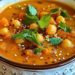 Moroccan Sweet Potato Soup with Chickpeas – Easy Vegan Recipe