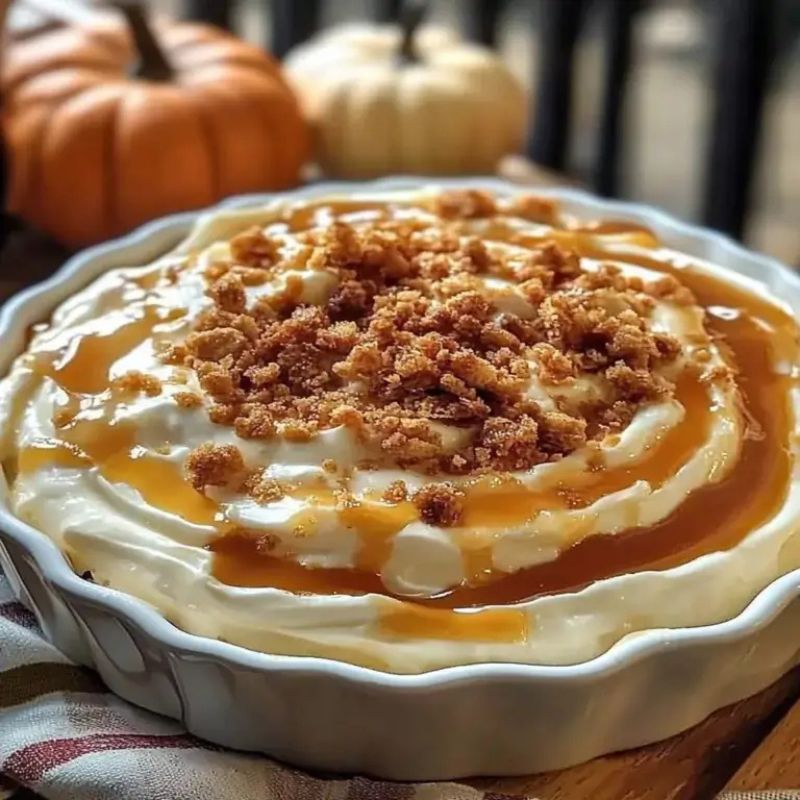 The Best Caramel Pumpkin Pie Cheesecake Dip for Holiday Gatherings