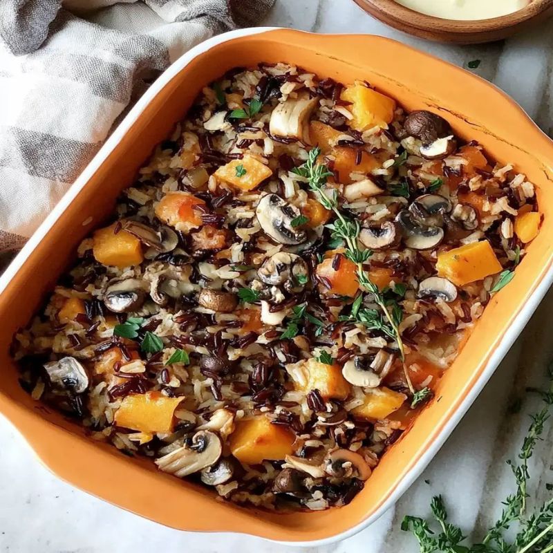 Easy Hearty Wild Rice and Mushroom Bake – Comfort in a Dish (1)
